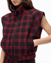 Chaleco de tweed a cuadros - Multicolor Negro-Rojo | Pinko