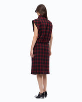 Tweed vest with check pattern - | Pinko