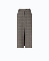 Check wool calf-length skirt - | Pinko