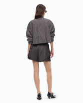 Camicia cropped a quadretti con cravatta - | Pinko