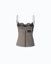Kariertes Top mit Spitze - | Pinko