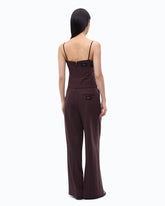 Kariertes Top mit Spitze - Bordeaux | Pinko