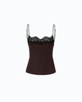 Kariertes Top mit Spitze - Bordeaux | Pinko