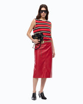 Pull sans manches en laine et cachemire - Multicolore Rouge-Noir | Pinko