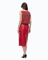 Pull sans manches en laine et cachemire - Multicolore Rouge-Noir | Pinko