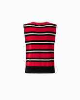 Pull sans manches en laine et cachemire - Multicolore Rouge-Noir | Pinko
