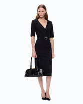 Slim-fit dress with Love Birds belt - | Pinko