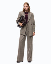 Pantaloni ampi a quadri - Multicolore Beige-Bordeaux-Nero | Pinko