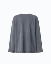 Faded-effect sweatshirt with Love Birds logo - | Pinko