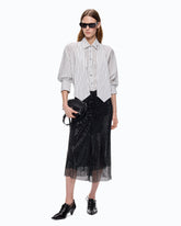 Camicia a righe con cravatta - | Pinko