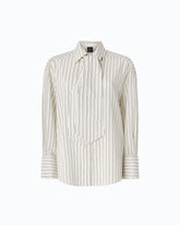 Camicia a righe con cravatta - | Pinko