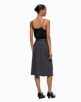 Calf-length dress with pinstriped skirt - | Pinko
