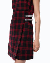 Kurzes Kleid mit Karomuster - | Pinko