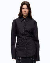 Koszula slim fit z tasiemką - | Pinko