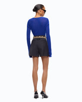 Shorts sartoriali in misto lana stretch - | Pinko