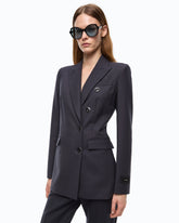Giacca slim doppiopetto in misto lana - | Pinko