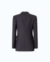 Double-breasted slim-fit wool-blend jacket - | Pinko