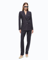 Giacca slim doppiopetto in misto lana - | Pinko
