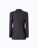 Giacca slim doppiopetto in misto lana - | Pinko
