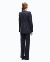 Pinstriped wool-blend jacket - | Pinko