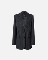 Pinstriped wool-blend jacket - | Pinko