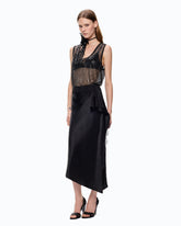 Mesh-effect vest top with rhinestones - Black | Pinko