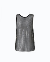 Mesh-effect vest top with rhinestones - | Pinko