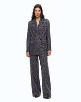 Double-breasted jacket with rhinestones and jaguar motif - Dark Grey | Pinko