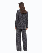 Παντελόνι wide leg με animal print και micro-strass - | Pinko