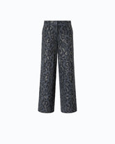 Παντελόνι wide leg με animal print και micro-strass - | Pinko