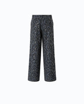 Παντελόνι wide leg με animal print και micro-strass - | Pinko
