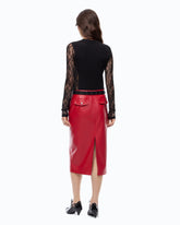 Jersey de canalé con mangas de encaje - | Pinko