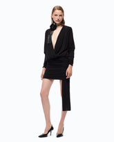 Mini dress with gathering and ribbon - | Pinko