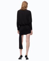 Mini dress with gathering and ribbon - | Pinko