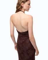 Long slip dress with lace - | Pinko