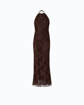 Long slip dress with lace - | Pinko