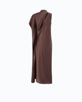 Langes One-Shoulder-Kleid aus Satin - Braun | Pinko