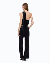 Tuta lunga in satin con fusciacca - Nero | Pinko