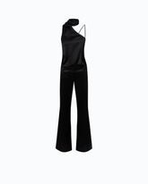 Tuta lunga in satin con fusciacca - Nero | Pinko