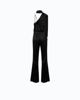 Tuta lunga in satin con fusciacca - Nero | Pinko
