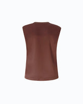 Blouse sans manches en satin - Marron | Pinko