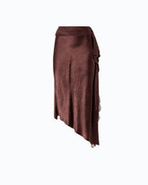 Falda midi asimétrica de satén - | Pinko