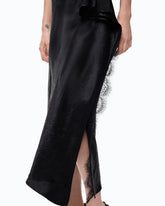 Asymmetric midi skirt in satin - | Pinko