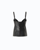 Τοπ σε στυλ bustier με δερμάτινη όψη και διακοσμητικές στρογγυλές χάντρες - | Pinko