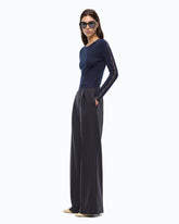 Pantaloni palazzo in misto lana stretch - | Pinko
