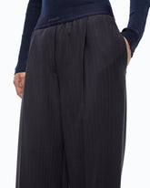 Pantaloni palazzo in misto lana stretch - | Pinko