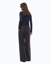 Pantaloni palazzo in misto lana stretch - | Pinko