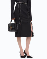 Slim-fit midi skirt with two slits - | Pinko
