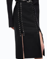 Slim-fit midi skirt with two slits - | Pinko