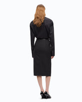 Slim-fit midi skirt with two slits - | Pinko